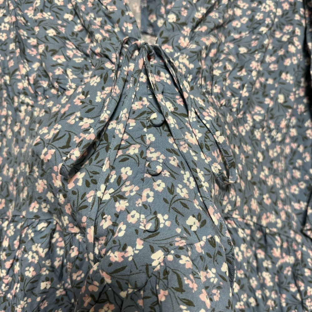 Torrid Cottagecore Mini Dress Size 20 Windy Floral Ruffle Sleeve Button Bodice - Picture 8 of 14